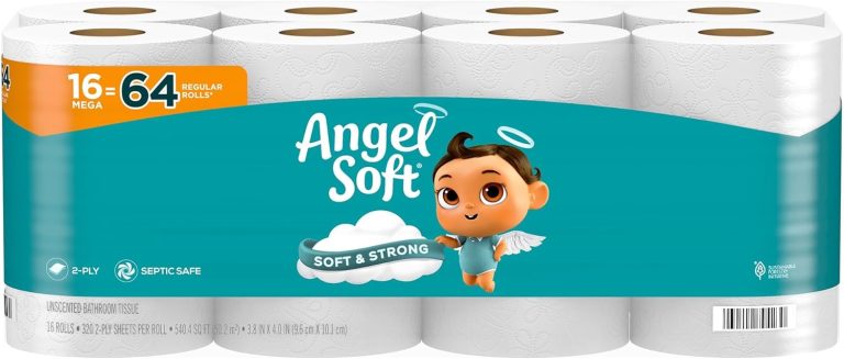Angel Soft Toilet Paper, 16 Mega Rolls = 64 Regular Rolls, Soft and Strong Toilet Tissue Review