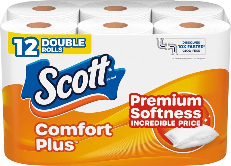 Scott ComfortPlus Toilet Paper, 12 Double Rolls, 231 Sheets per Roll, Septic-Safe, 1-Ply Toilet Tissue Review