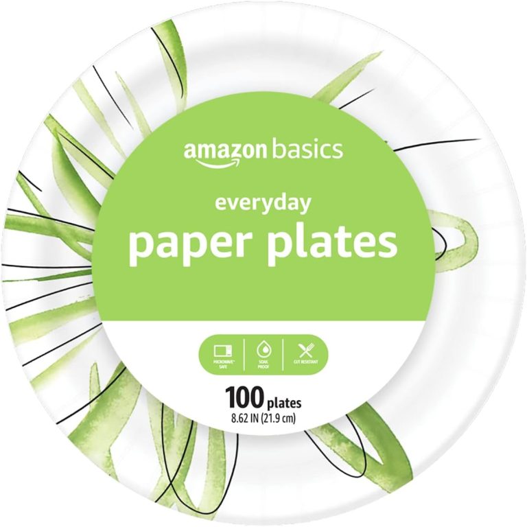 Amazon Basics Everyday Paper Plates, 8.62 Inch, Disposable, 100 Count Review