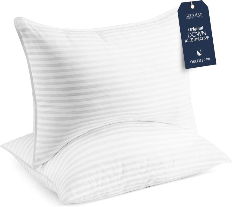 Beckham Hotel Collection Bed Pillows Standard/Queen Size Set of 2 – Original Down Alternative Pillow for Sleeping – Bedding for Back, Stomach or Side Sleepers Review