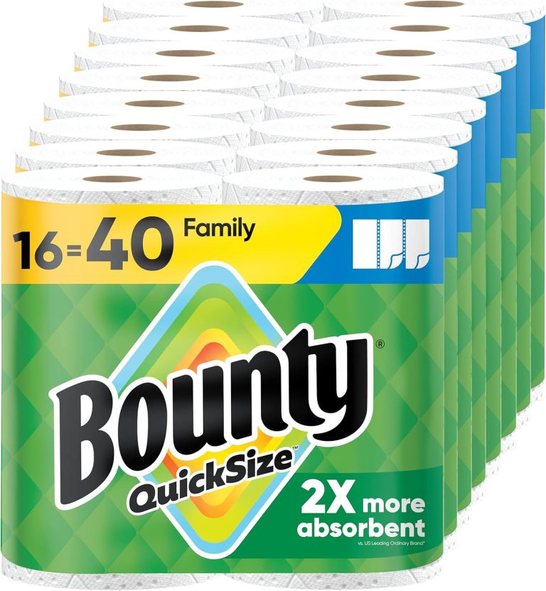 Bounty Paper Towels Quick Size, White, 16 Family Rolls = 40 Regular Rolls Review