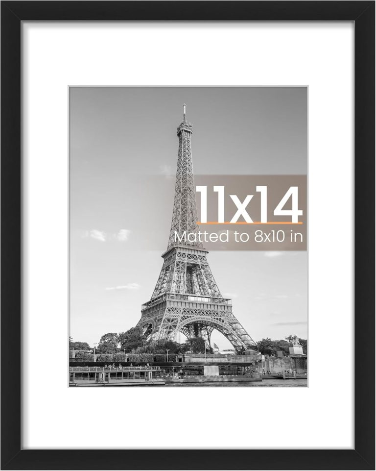 upsimples 11×14 Picture Frame, Display Pictures 8×10 with Mat or 11×14 Without Mat, Wall Hanging Photo Frame, Black, 1 Pack Review
