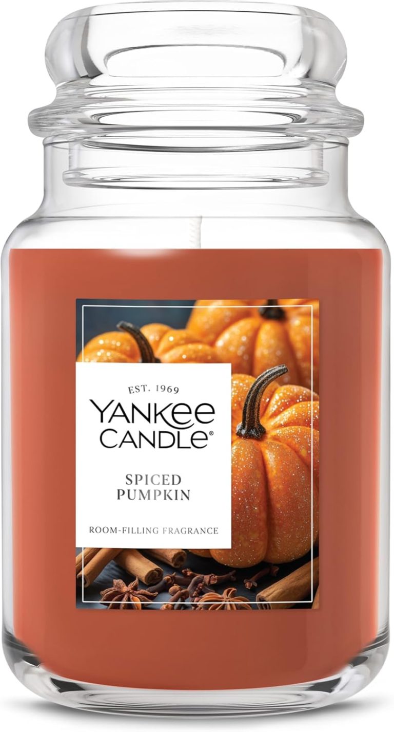 Yankee Candle Spiced Pumpkin, Fall Scented Candle, 22oz Large Jar with up to 150 Hour Burn Time Review
