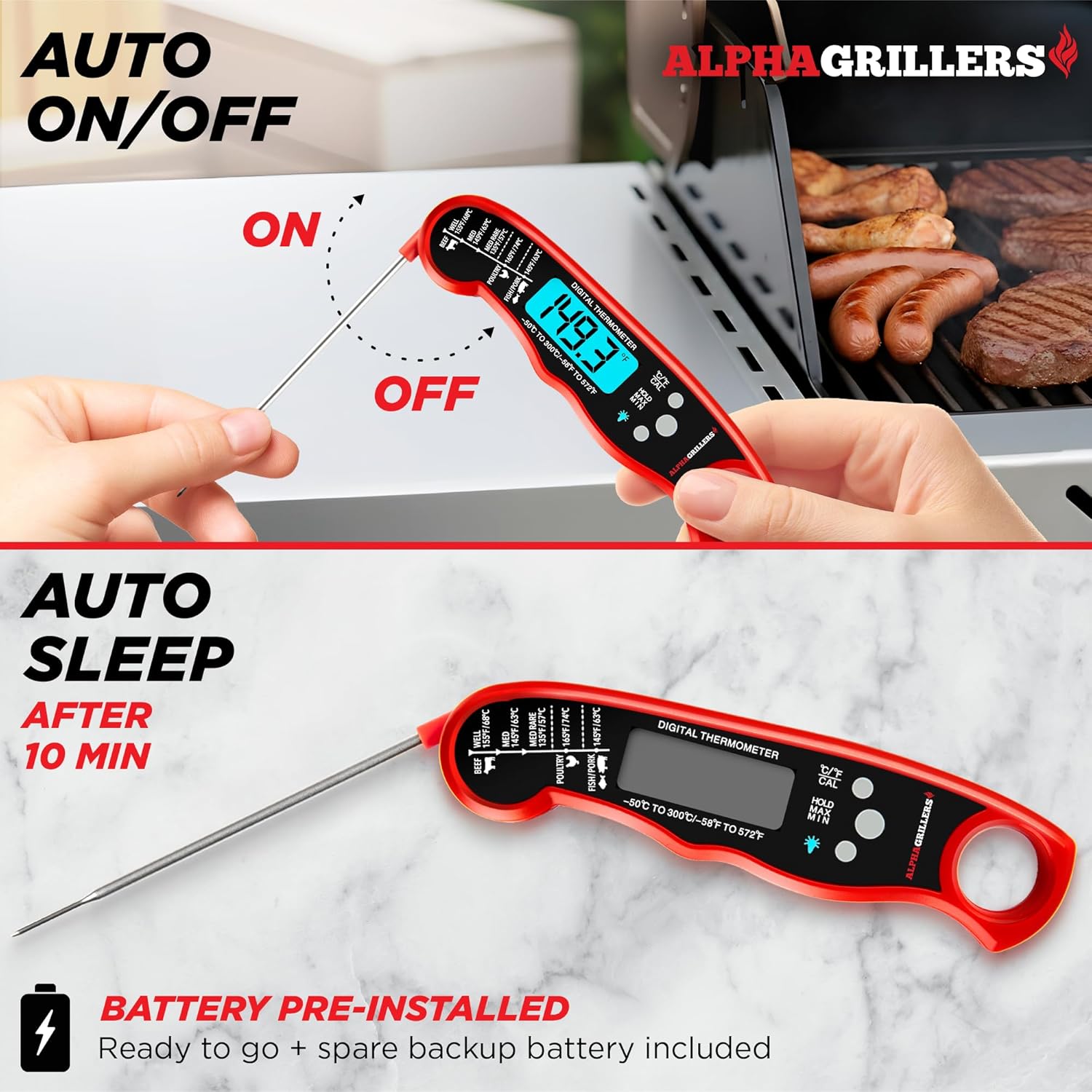 Alpha Grillers Meat Thermometer