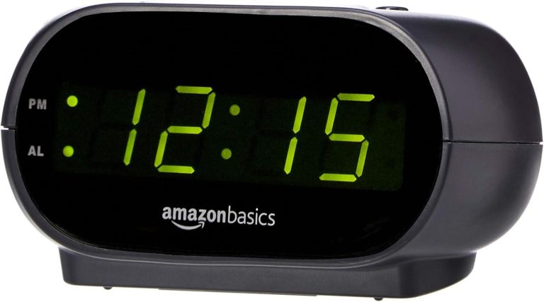 Amazon Basics Small Digital Oval Alarm Clock LED Nightlight