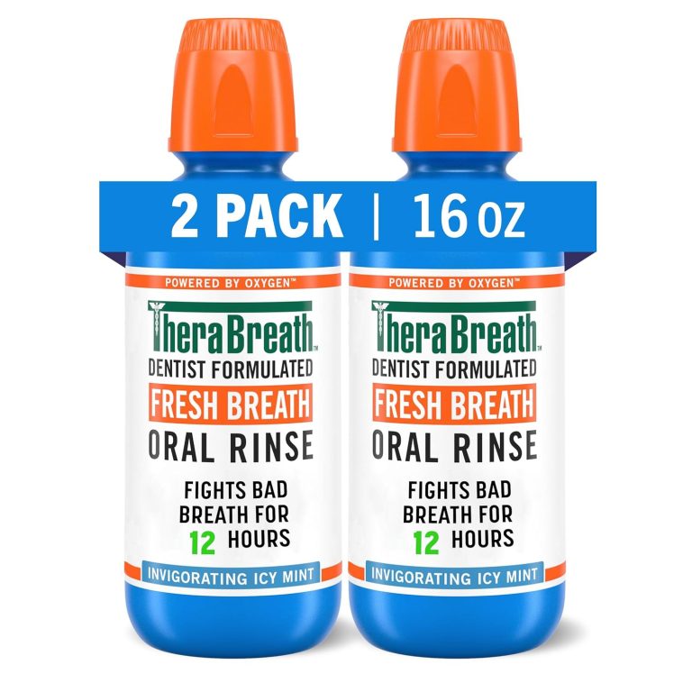 TheraBreath Fresh Breath Mouthwash, Icy Mint Alcohol-Free