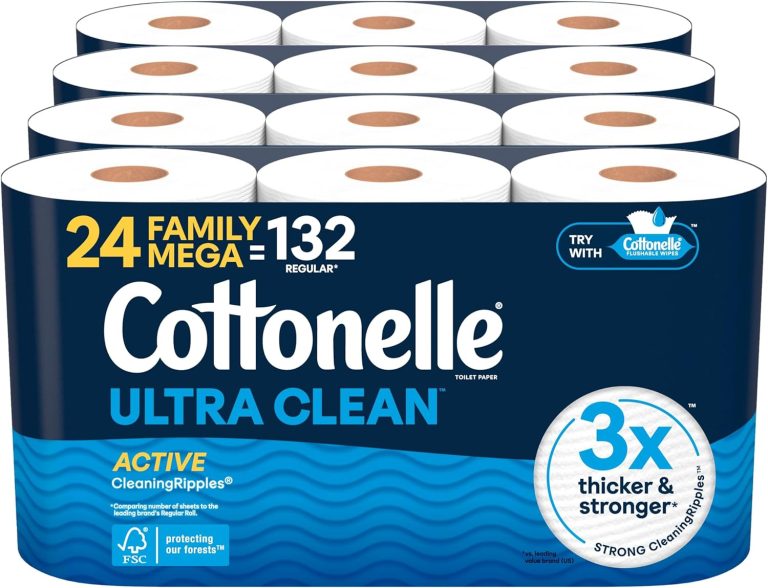 Cottonelle Ultra Clean Toilet Paper – 24 Family Mega Rolls