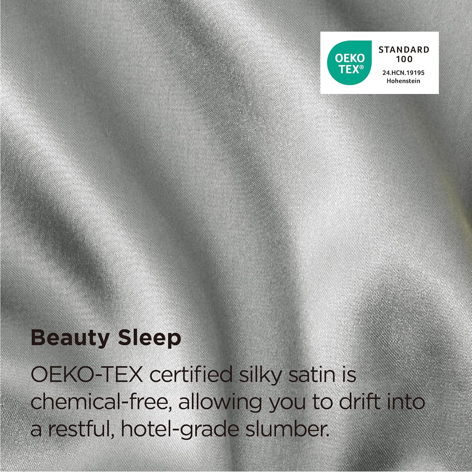 Bedsure Satin Pillowcase Silver Grey