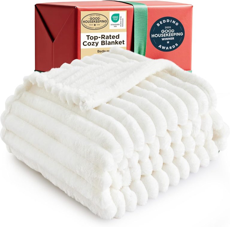 Bedsure GentleSoft Throw Blanket Off White 50×60 Cozy