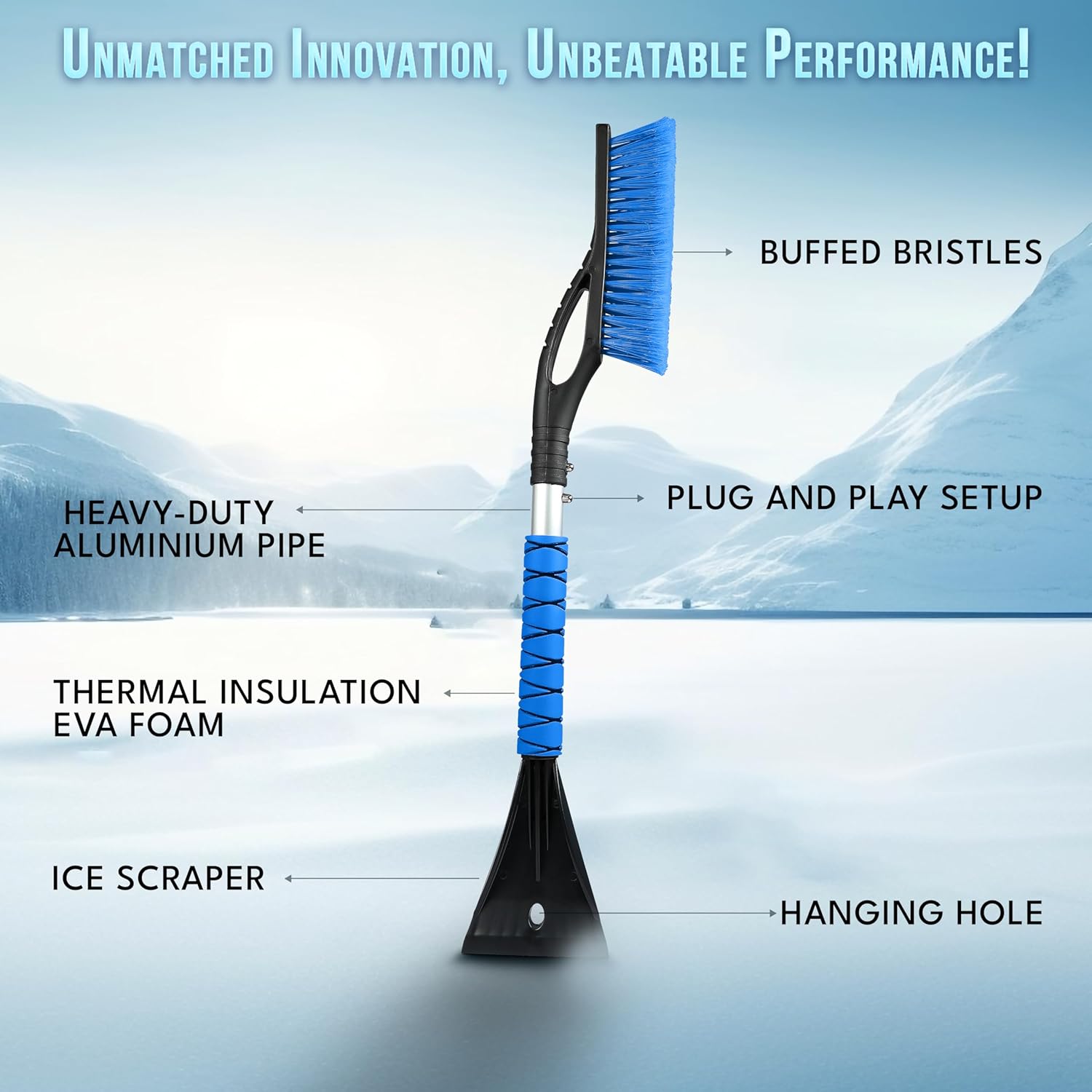 EcoNour snow brush in use