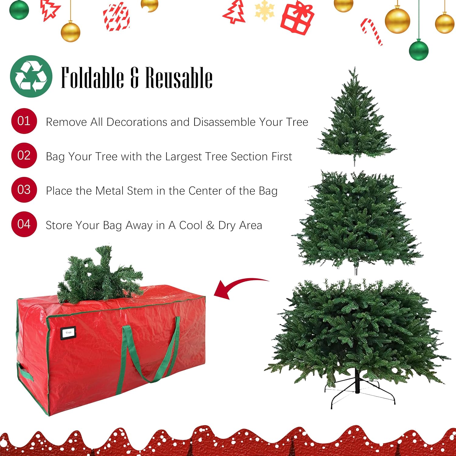 Cosy Family 7.5 ft Christmas tree storage bag