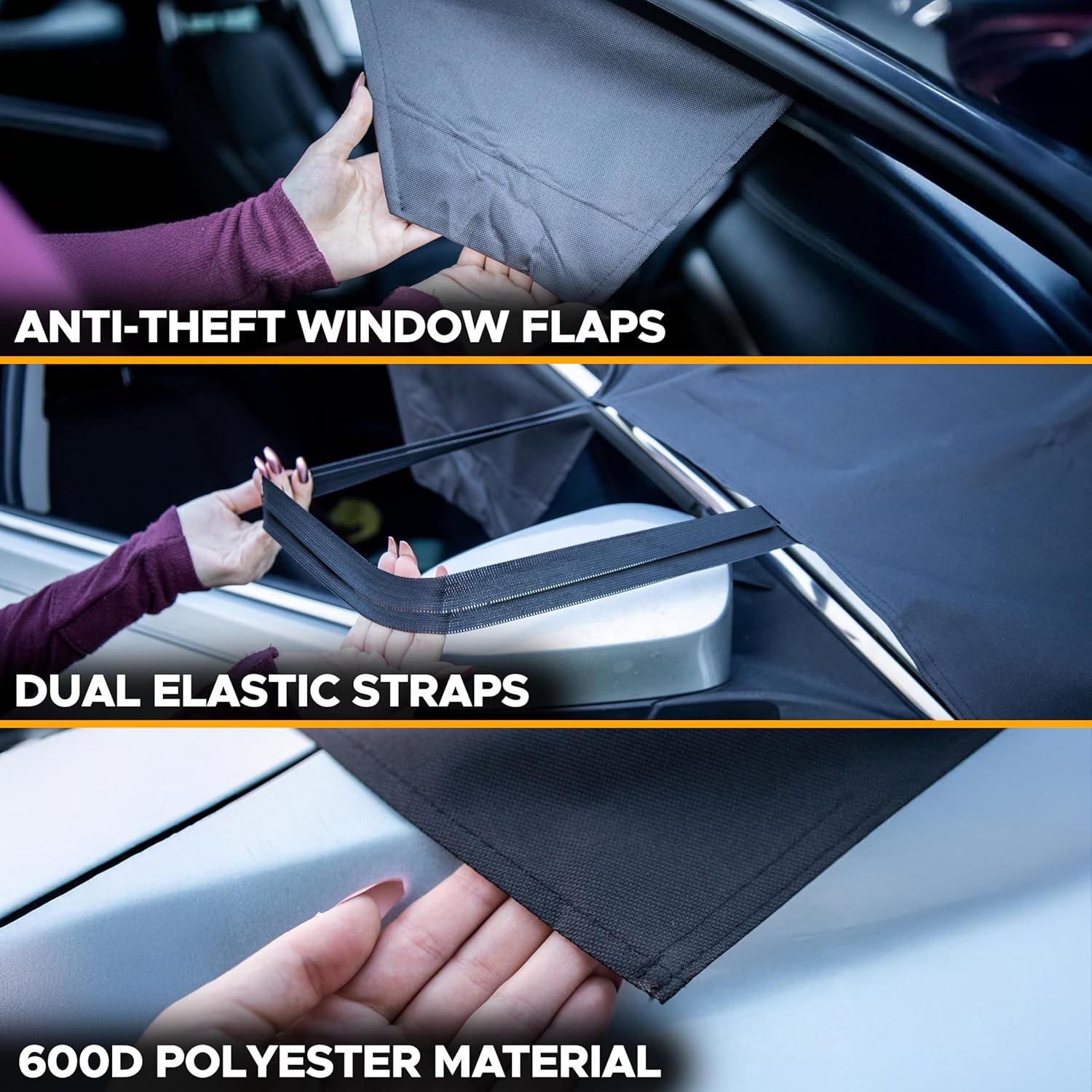EcoNour Windshield Cover folded and stored