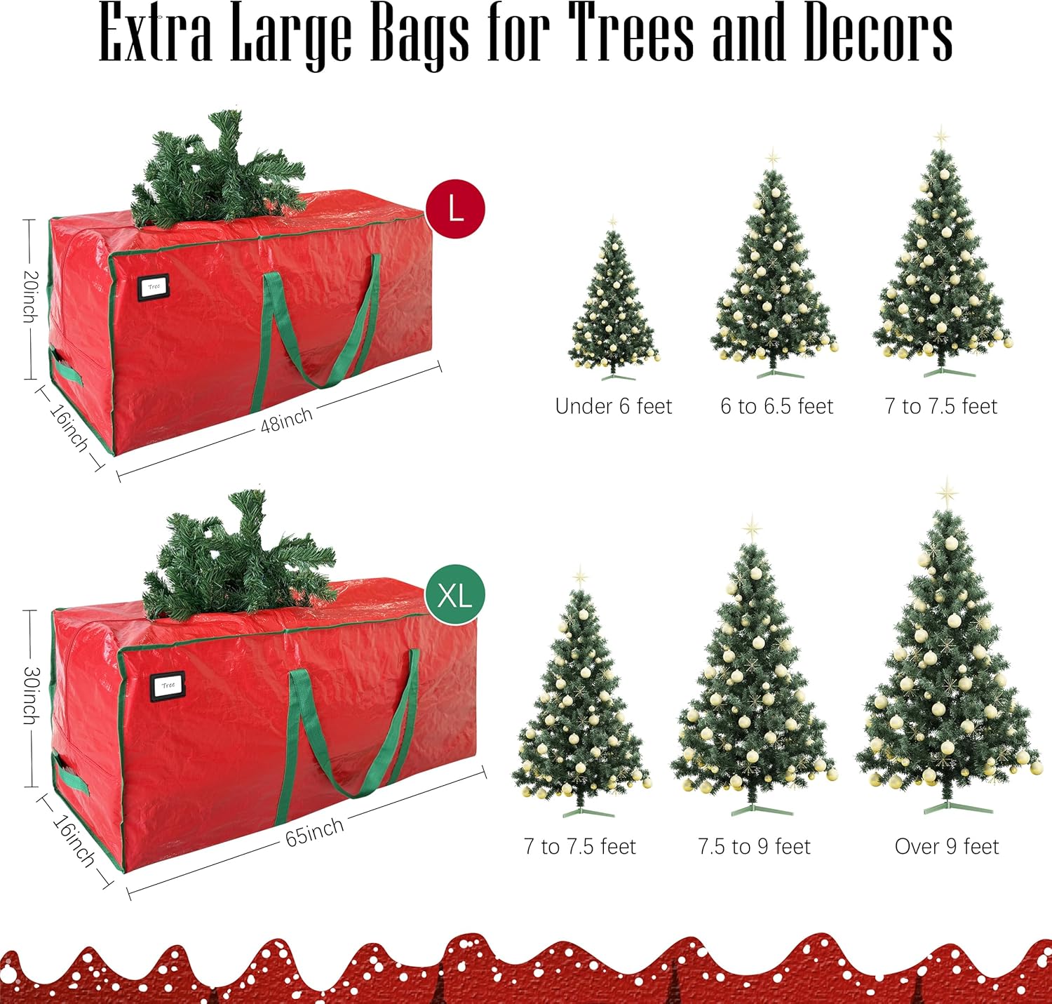 Cosy Family 7.5 ft Christmas tree storage bag