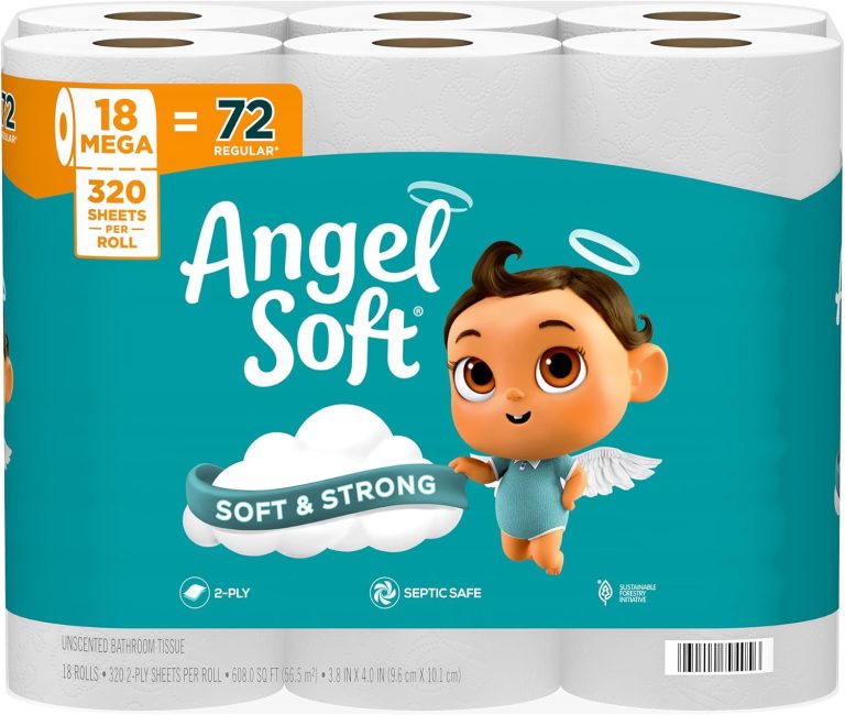 Angel Soft Toilet Paper – 18 Mega Rolls (72 Regular)