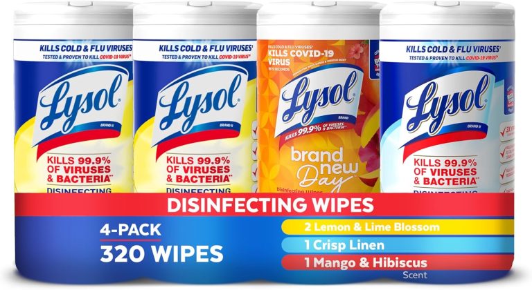 Lysol Disinfecting Wipes Bundle, Multi-Scent 80ct 4pk