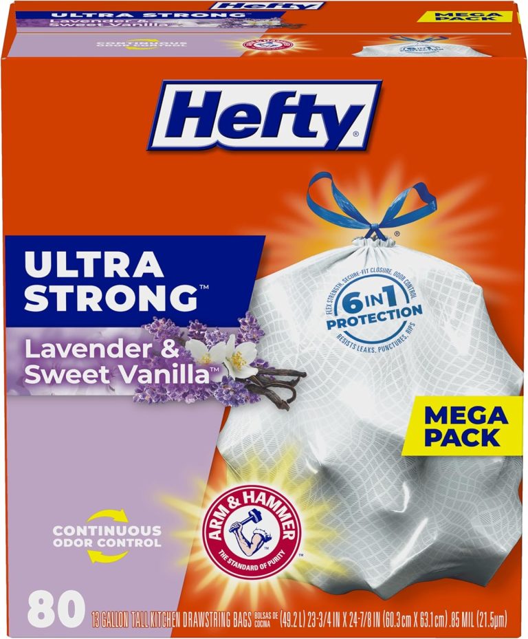 Hefty Ultra Strong Tall Kitchen Trash Bags, Lavender
