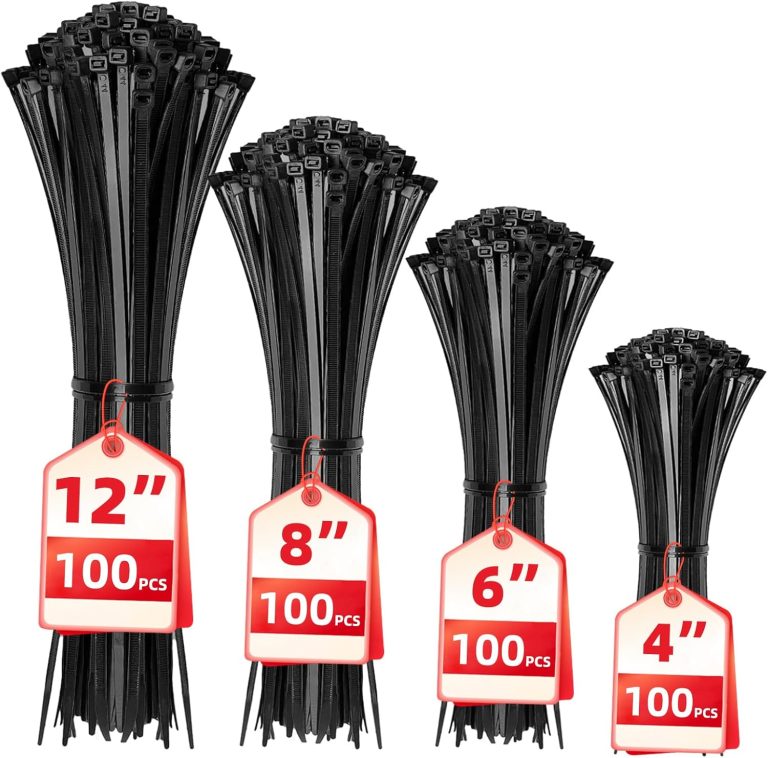 HAVE ME TD Cable Zip Ties – 400 Pack Black Assorted