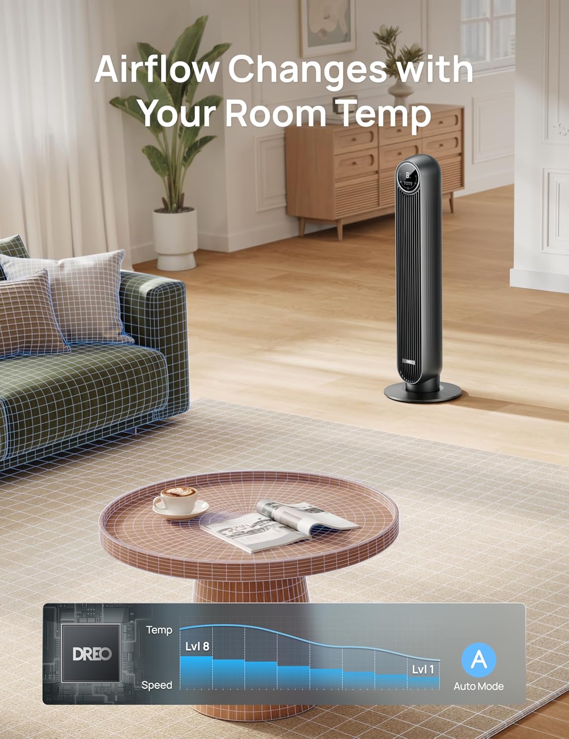 DREO Tower Fan - lifestyle image