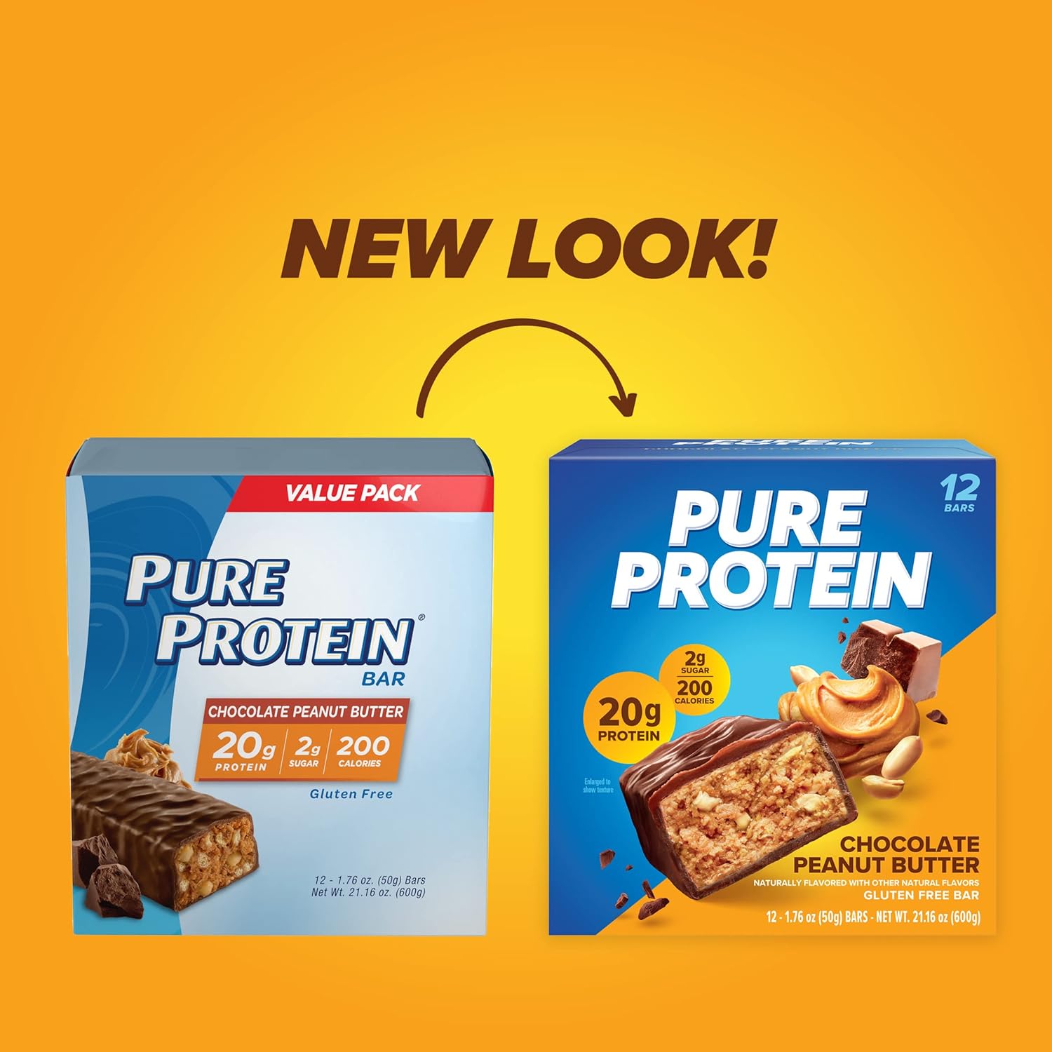 Pure Protein Chocolate Peanut Butter Protein Bars 12ct