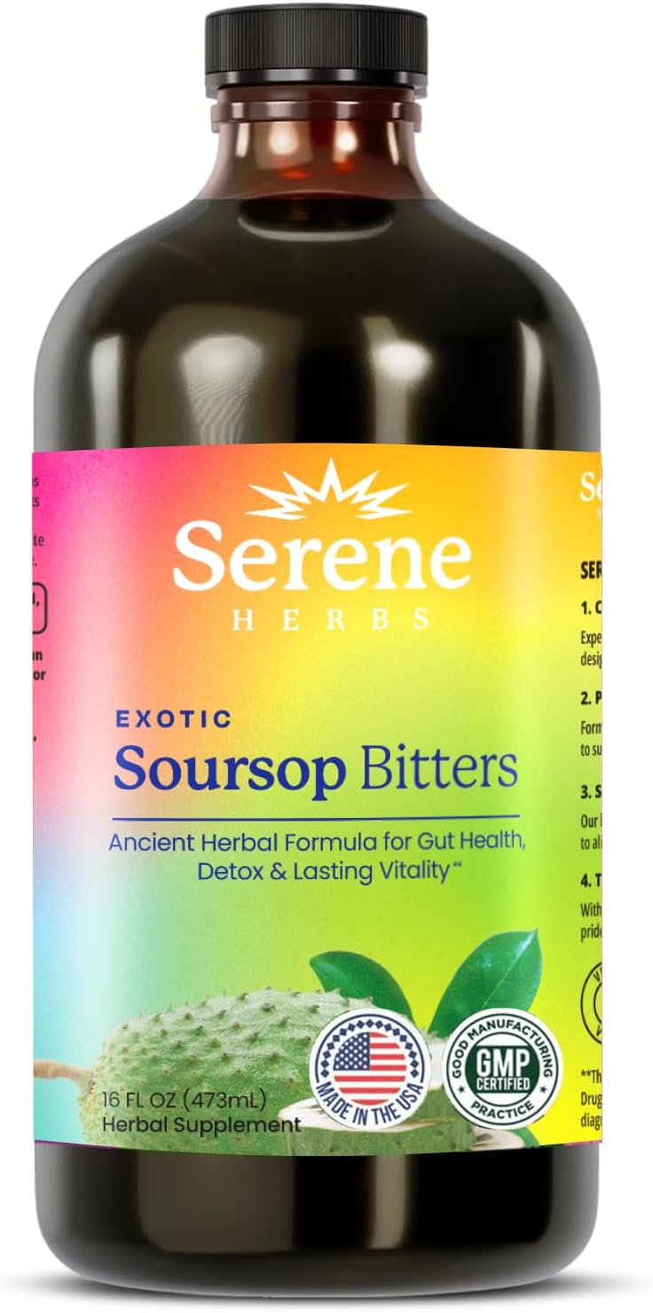 Serene Herbs Soursop Bitters Liquid – Organic 16 Fl Oz