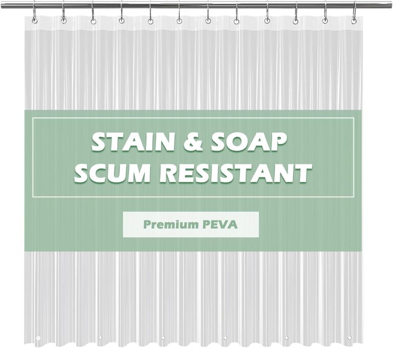 EHZNZIE Shower Curtain Liner – Crystal Clear 72×72