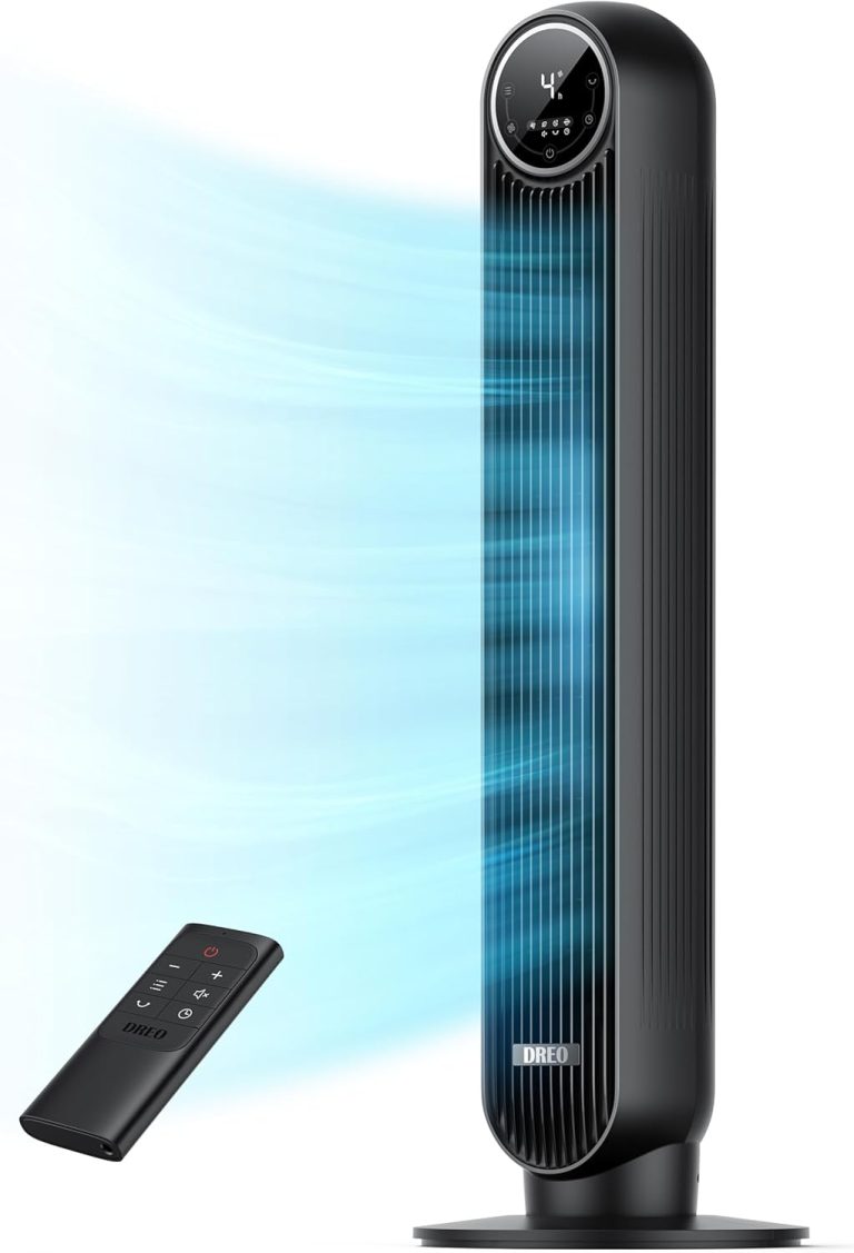 DREO Tower Fan – 8 Speeds, 90° Oscillating, Ultra Quiet