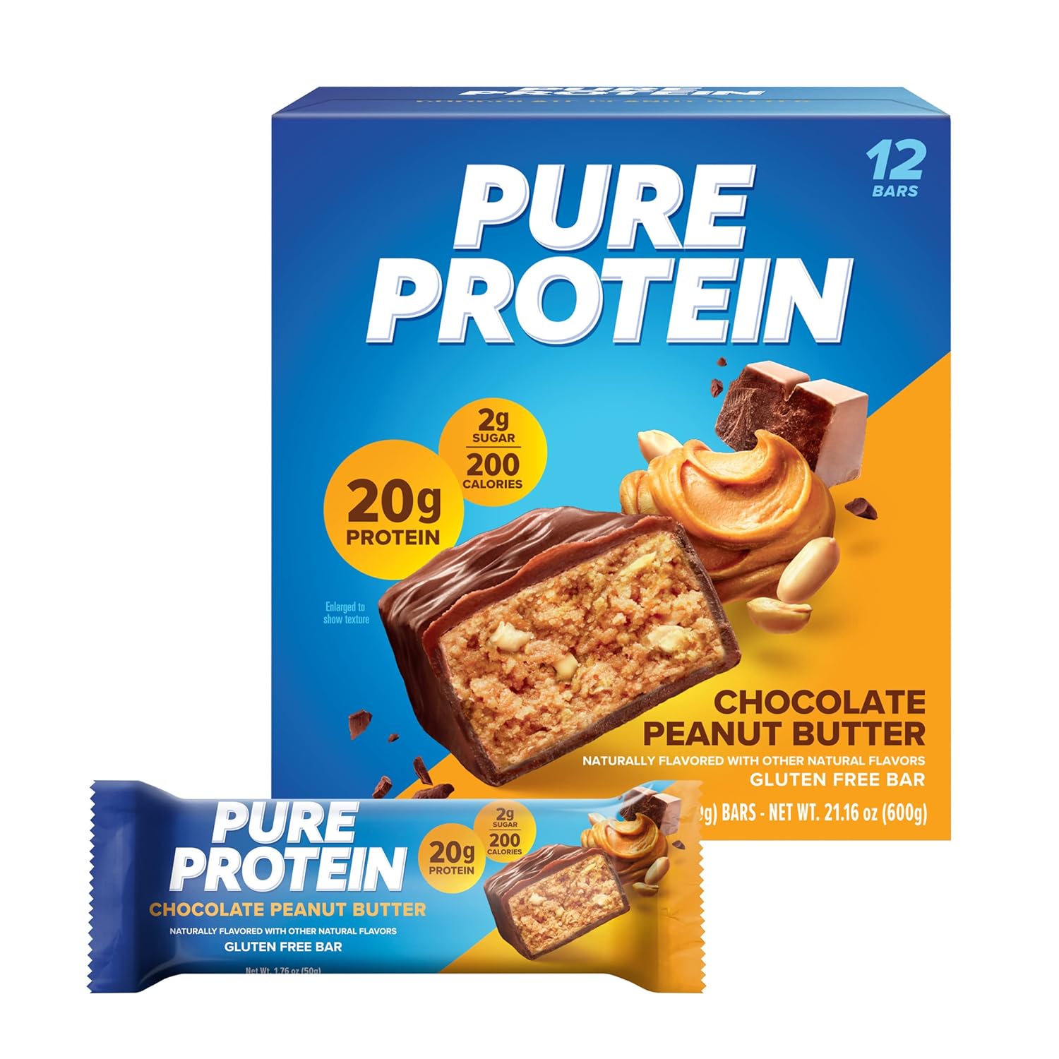 Pure Protein Chocolate Peanut Butter Protein Bars 12ct