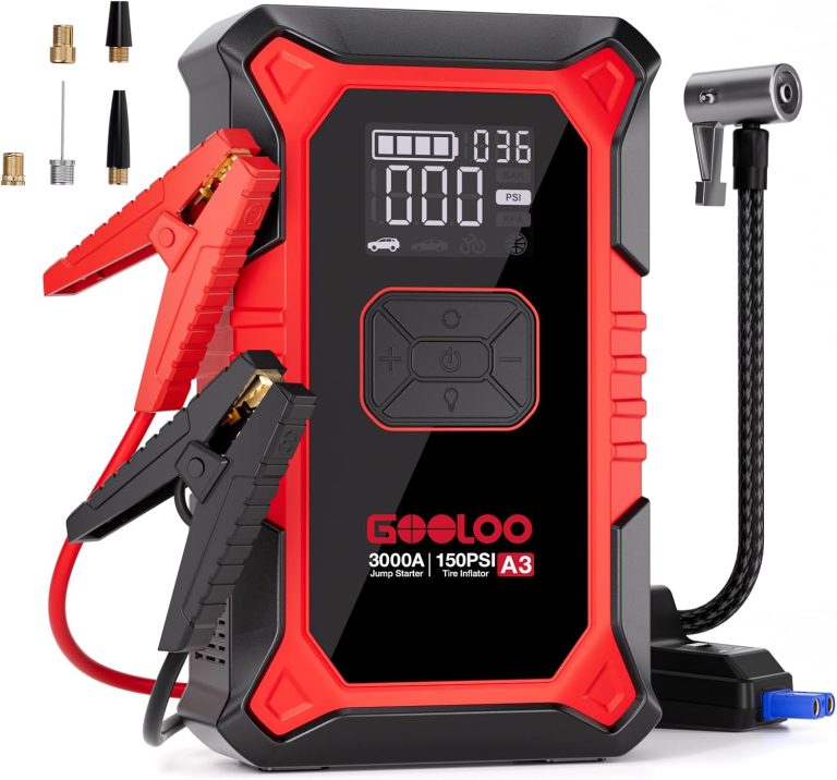 GOOLOO A3 Jump Starter with Air Compressor 3000A 150PSI