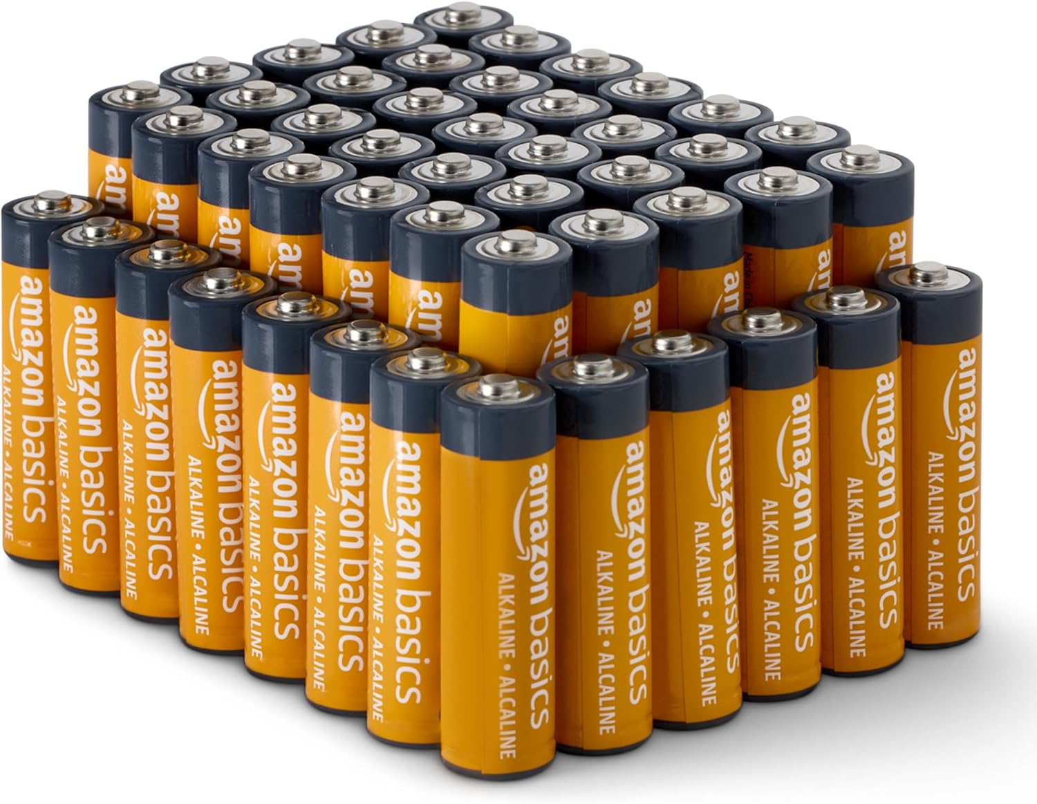Amazon Basics 48-Pack AA Alkaline High-Performance Batteries, 1.5 Volt, 10-Year Shelf Life, Long-lasting, No Leakage
