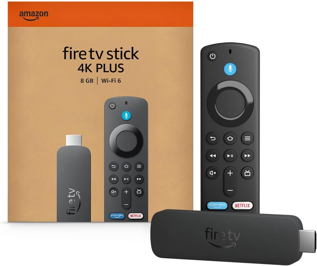 Amazon Fire TV Stick 4K Plus (newest model) with AI-powered Fire TV Search, Wi-Fi 6, stream hundreds of thousands of movies and shows, free & live TV, find shows faster with Alexa+ — Overview