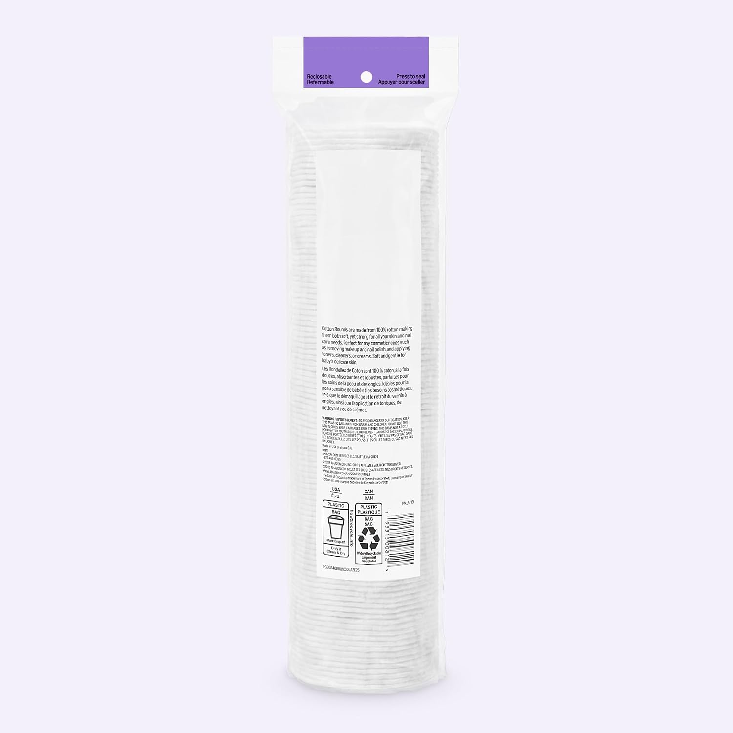 Amazon Essentials 100% Cotton Rounds, 100 Count (Previously Amazon Basics) — Ease of Use and Maintenance