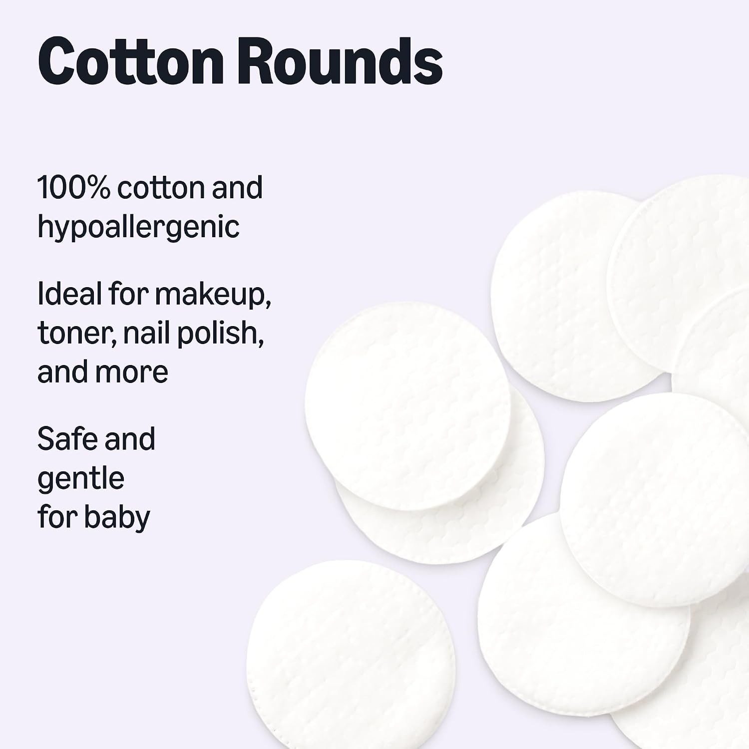 Amazon Essentials 100% Cotton Rounds, 100 Count (Previously Amazon Basics) — Key Features