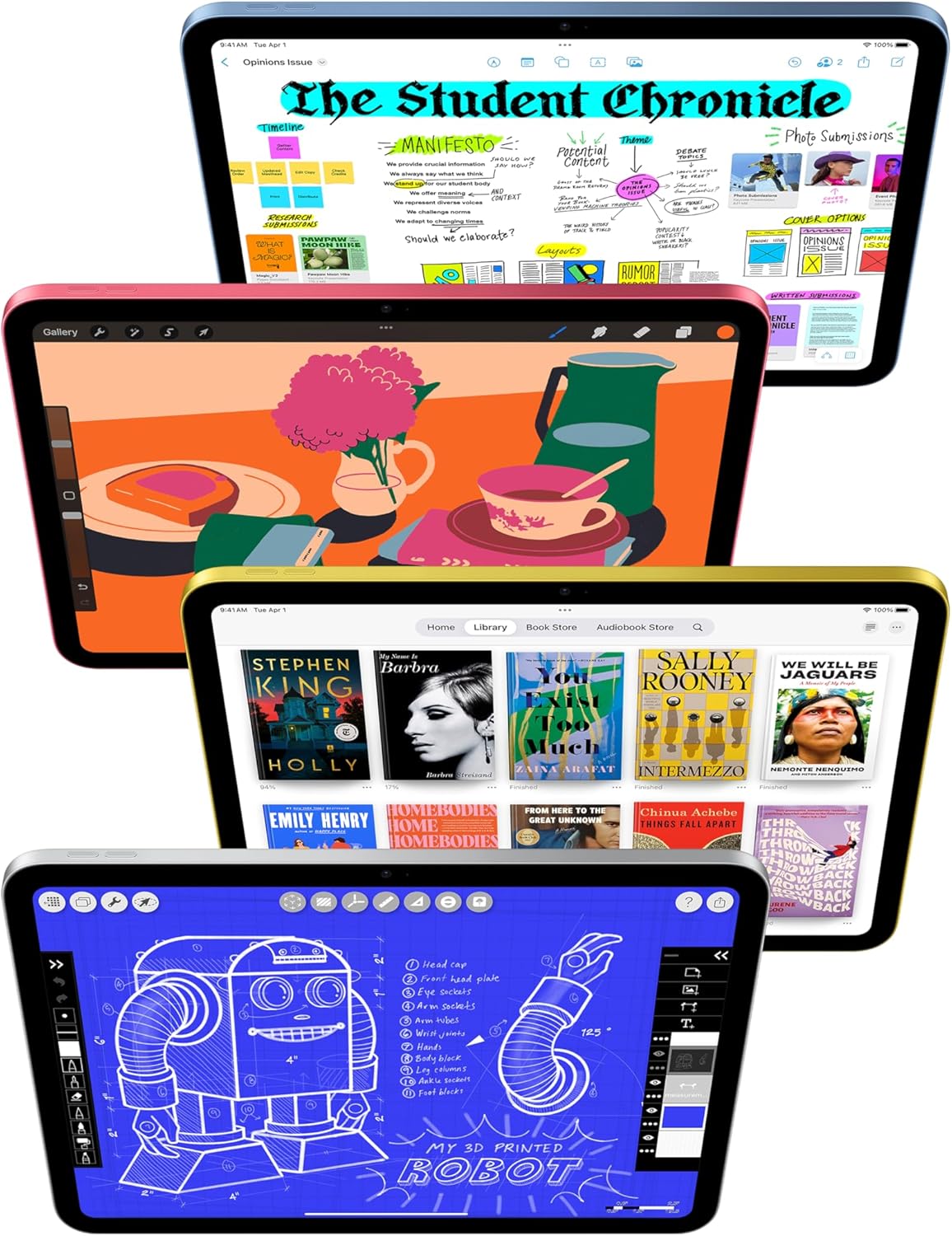 Apple iPad 11-inch: A16 chip, 11-inch Model, Liquid Retina Display, 128GB, Wi-Fi 6, 12MP Front/12MP Back Camera, Touch ID, All-Day Battery Life — Blue — Overview