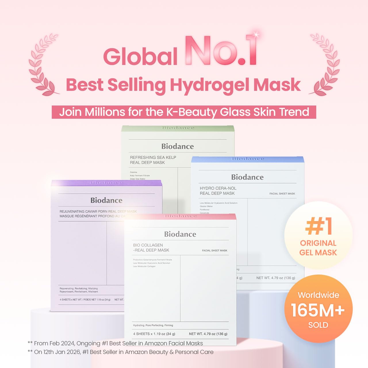 BIODANCE Bio-Collagen Real Deep Mask, Hydrating Overnight Hydrogel Face Mask, Pore Minimizing, Elasticity, Plumping, Travel Essentials & Self Care Gifts for Women, Korean Skin Care | 1.19oz(34g) x 4ea — Overview