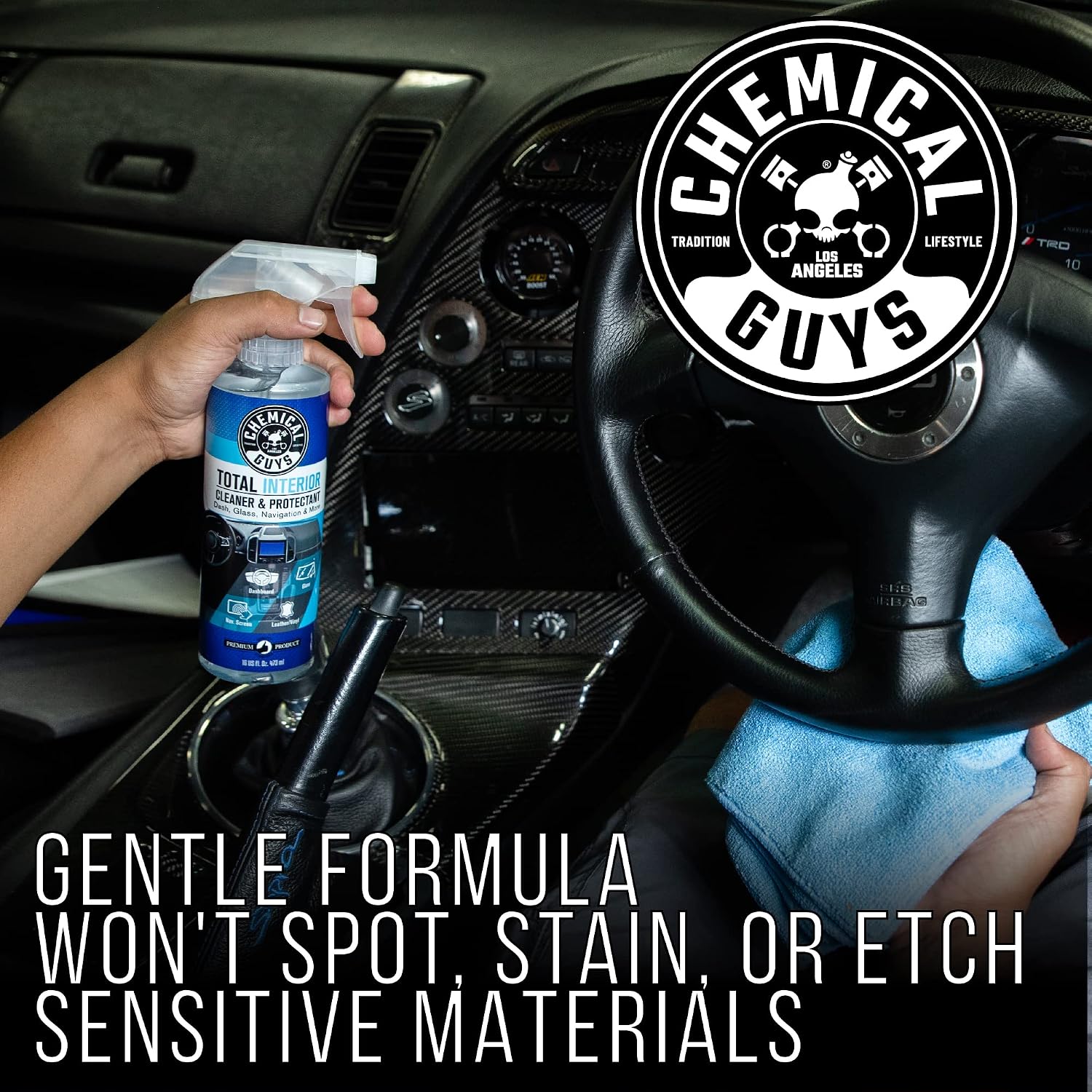 Chemical Guys, Total Interior Cleaner, Protectant & Car Detailer, 16 oz | Cleans dashboards, seats, door panels, trim and glass in one step, leaving a fresh, streak-free, factory-style look — Pros and Trade-Offs