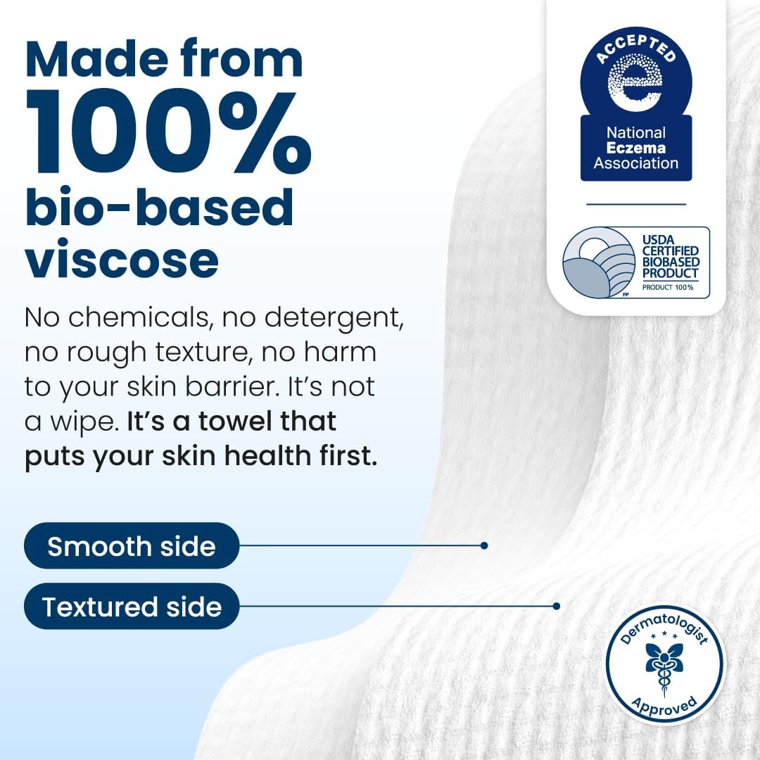 Clean Skin Club Clean Towels XL®, 100% USDA Biobased Face Towel, Disposable Face Towelette, Eczema Association Accepted, Makeup Remover Dry Wipes, Ultra Soft, 1 Pack, 50 Ct — Who This Product Is For