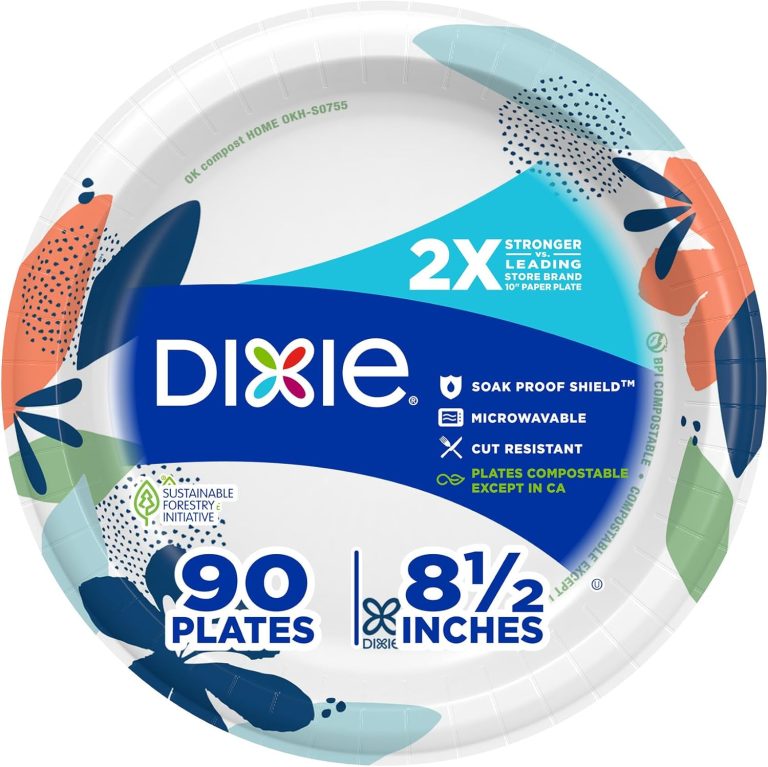 Dixie Paper Plates 8.5 Inch, 90 Count, Disposable Plates