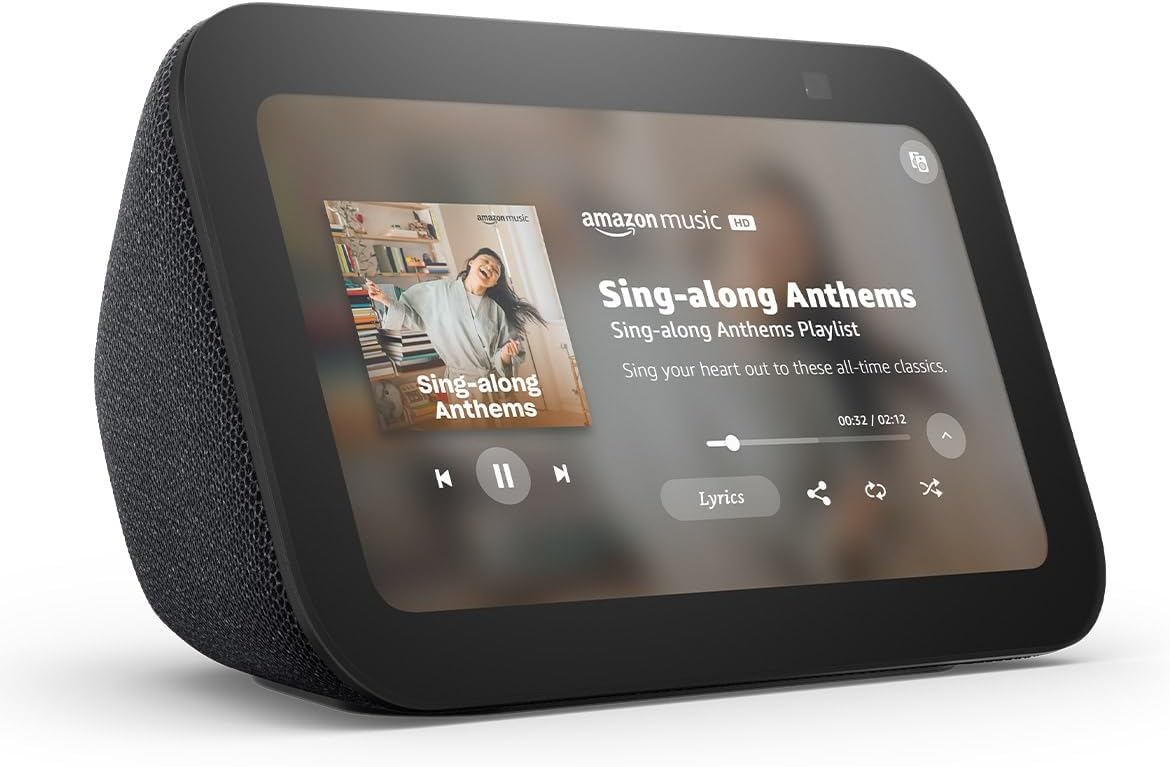 Amazon Echo Show 5 (newest model), Smart display, Designed for Alexa+, 2x the bass and clearer sound, Charcoal — Overview