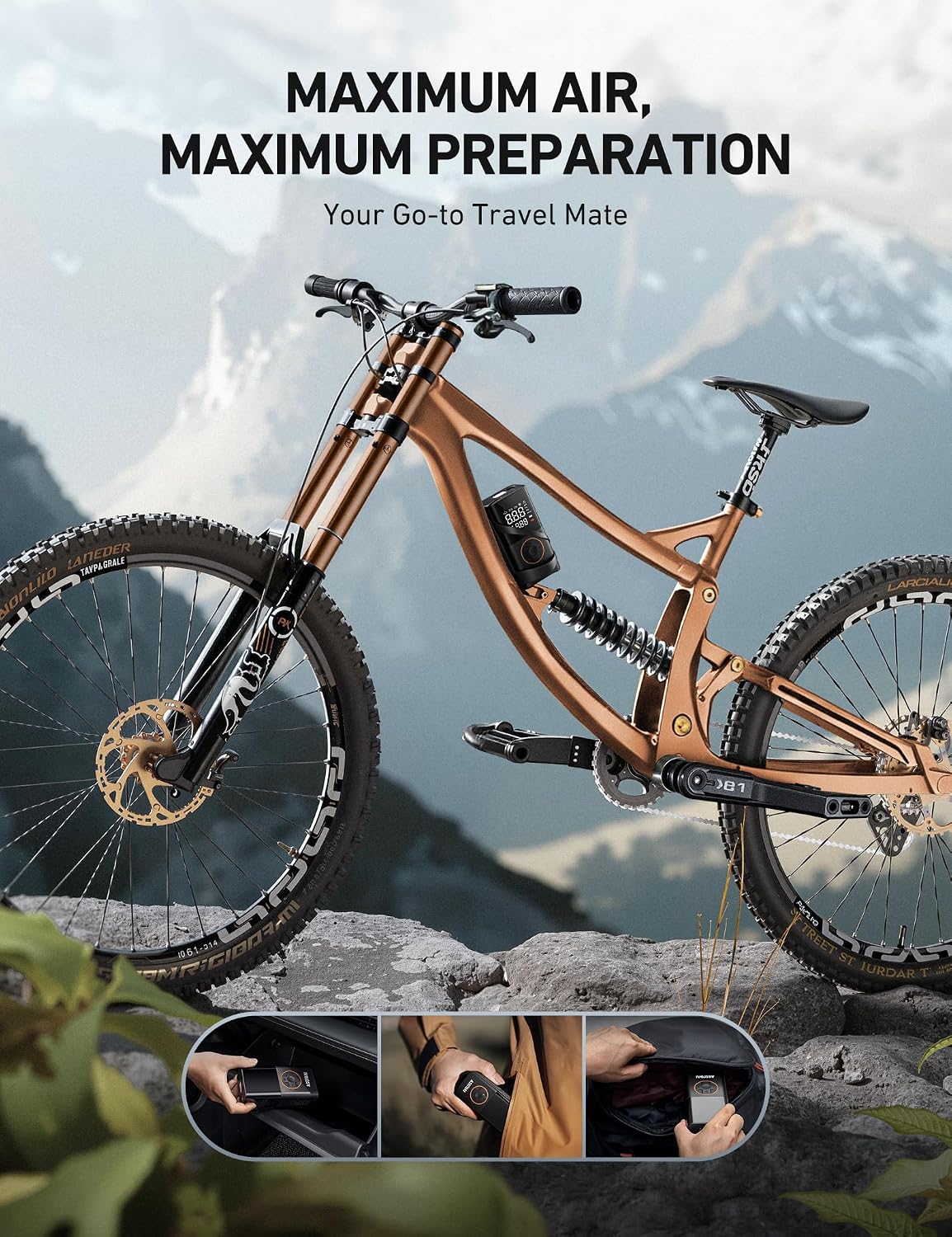 AstroAI L7 Tire Inflator Portable Air Compressor,150 PSI Cordless Bike Pump — Key Features