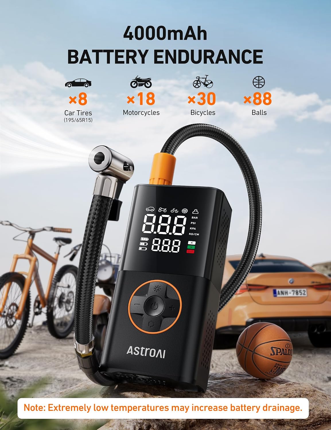 AstroAI L7 Tire Inflator Portable Air Compressor,150 PSI Cordless Bike Pump — Real-World Performance