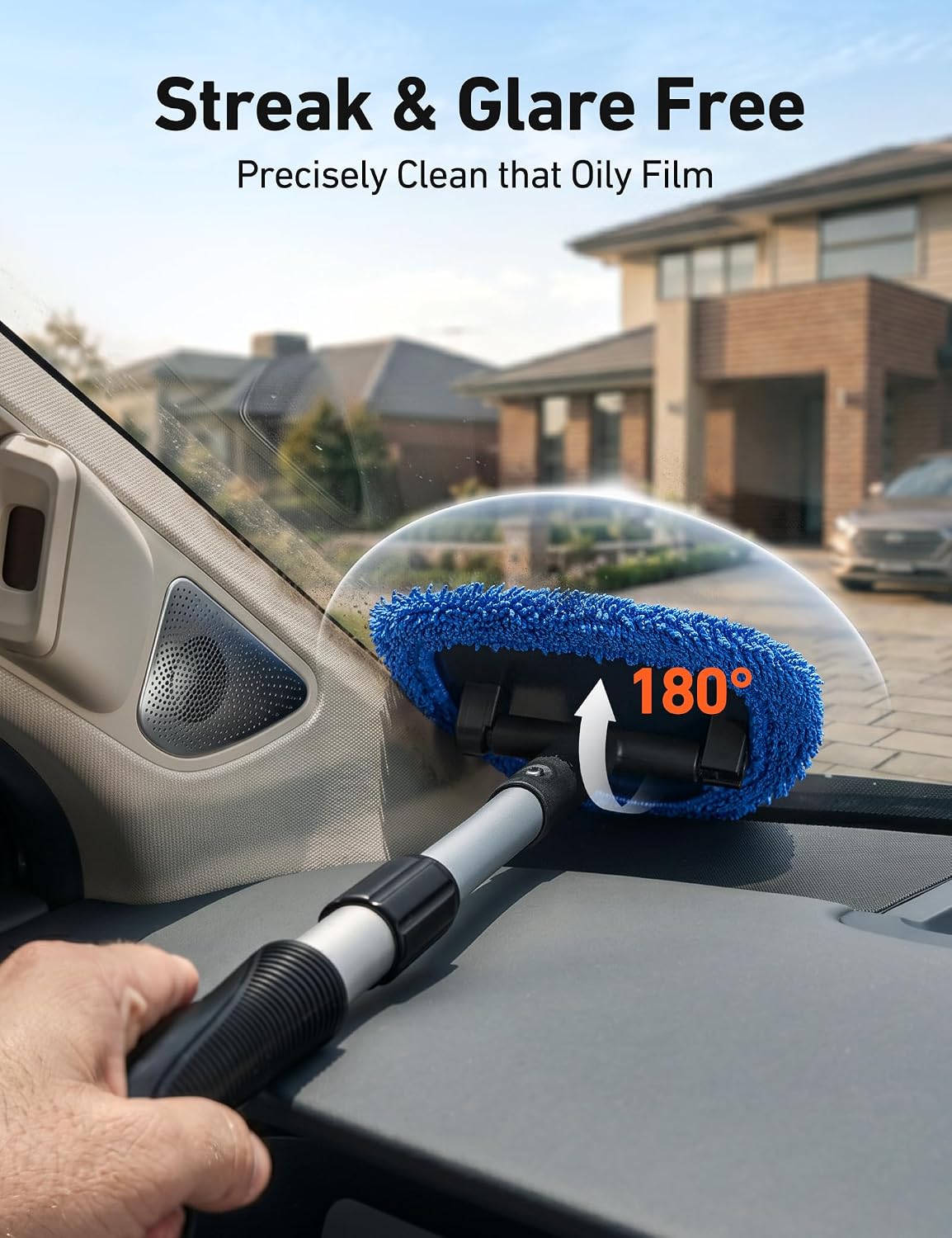 AstroAI Windshield Cleaner Tool & Car Interior Detailing Kit, Blue, 21 in — Key Features