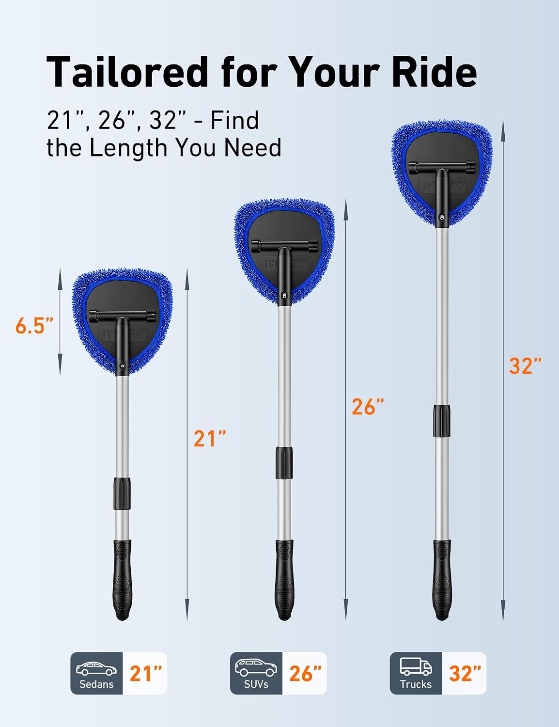 AstroAI Windshield Cleaner Tool & Car Interior Detailing Kit, Blue, 21 in — Overview