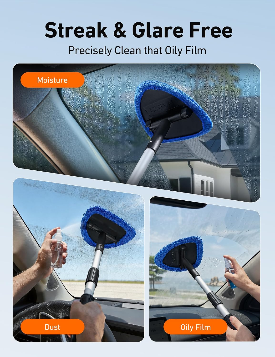 AstroAI Windshield Cleaner Tool & Car Interior Detailing Kit, Blue, 21 in — Pros and Trade-Offs