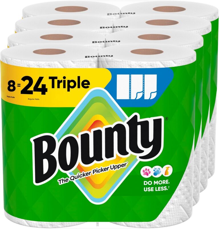 Bounty Select-A-Size Paper Towels, White, 8 Triple Rolls = 24 Regular Roll