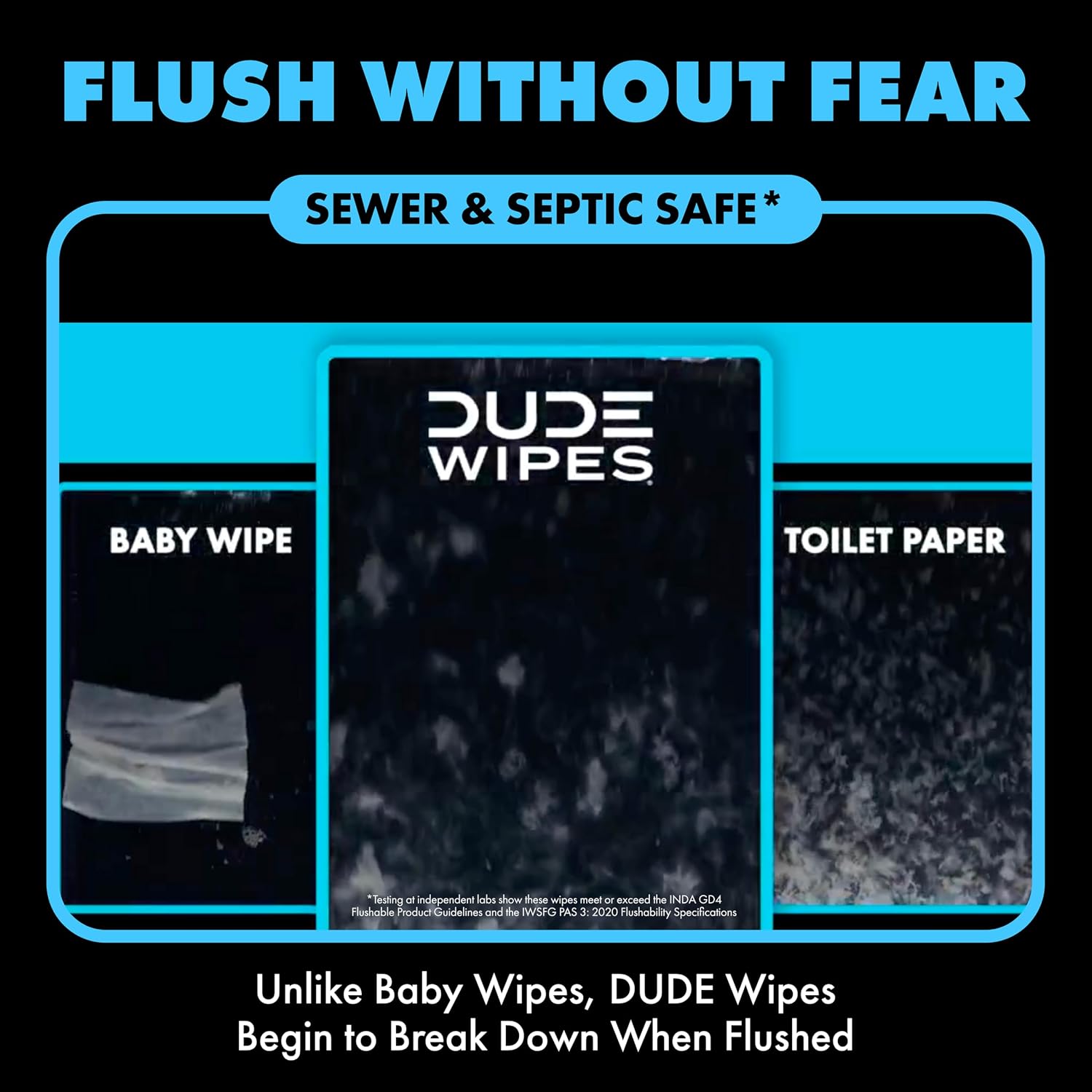 DUDE Wipes Unscented Adult Flushable Wet Wipes, Sensitive Skin, 144 Count — Real-World Performance