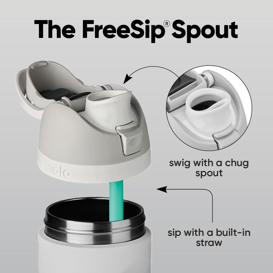 Owala FreeSip Stainless Steel Water Bottle 32 oz Shy Marshmallow — Overview
