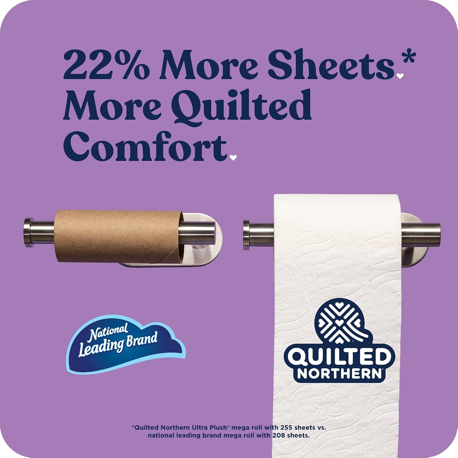 Quilted Northern Toilet Paper, Ultra Plush, 24 Mega Rolls, Bath Tissue — Key Features