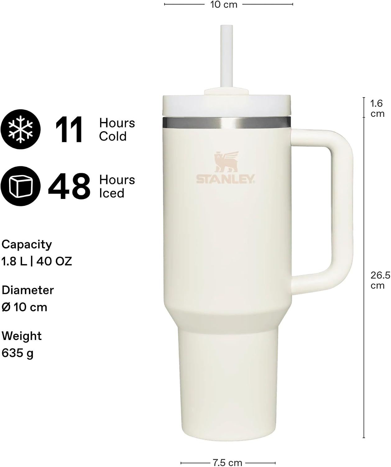 STANLEY Quencher H2.0 Flow State Tumbler, 40 oz, Ash — Overview
