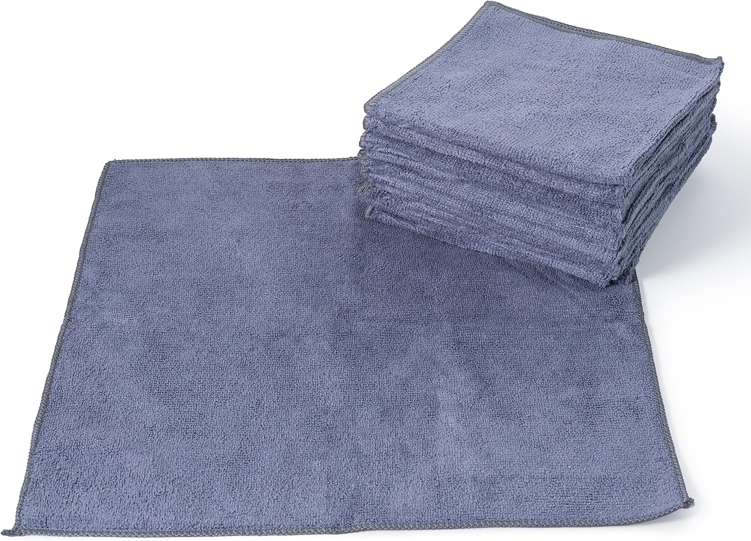 USANOOKS Microfiber Cleaning Cloth Grey - 12 Pcs (12.5"x12.5") - High Performance - 1200 Washes, Ultra Absorbent Microfiber Towel Weave Grime & Liquid for Streak-Free Mirror Shine - Car Washing Cloth — Real-World Performance