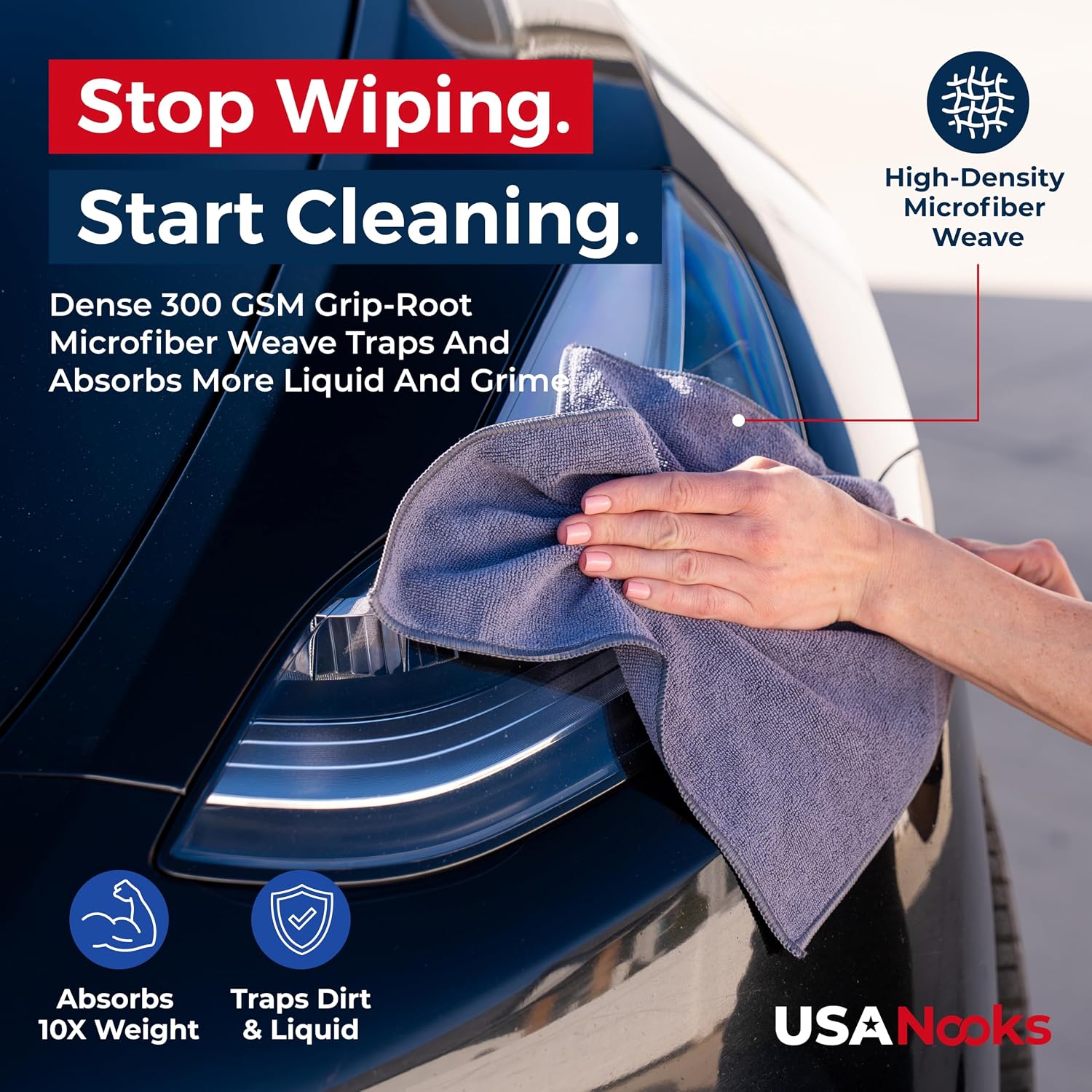 USANOOKS Microfiber Cleaning Cloth Grey - 12 Pcs (12.5"x12.5") - High Performance - 1200 Washes, Ultra Absorbent Microfiber Towel Weave Grime & Liquid for Streak-Free Mirror Shine - Car Washing Cloth — Who This Product Is For